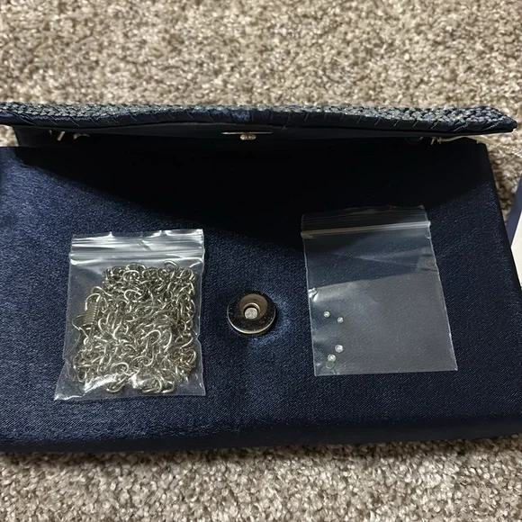 Charming Tailor Midnight Blue Studded Clutch - Picture 9 of 10